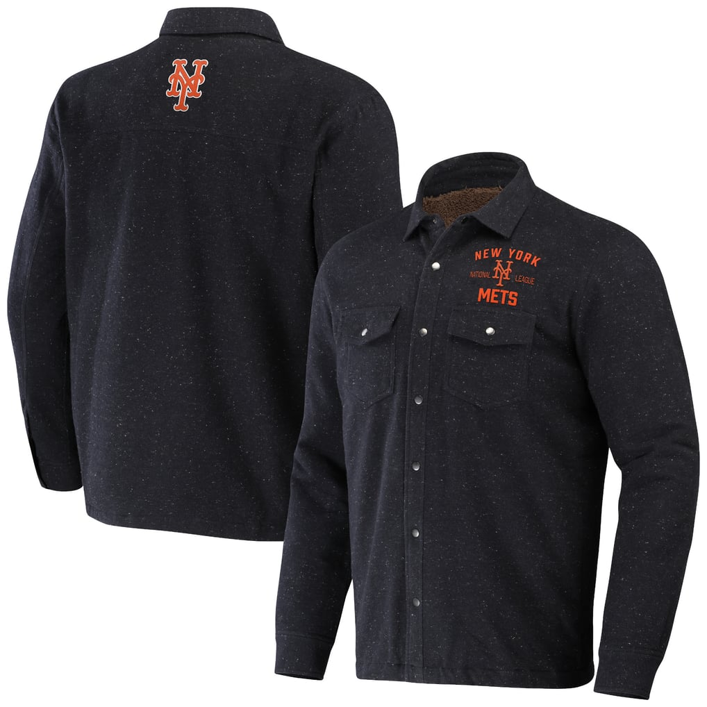 New York Mets Darius Rucker Collection by Fanatics Ringstop Full-Snap Shacket - Black